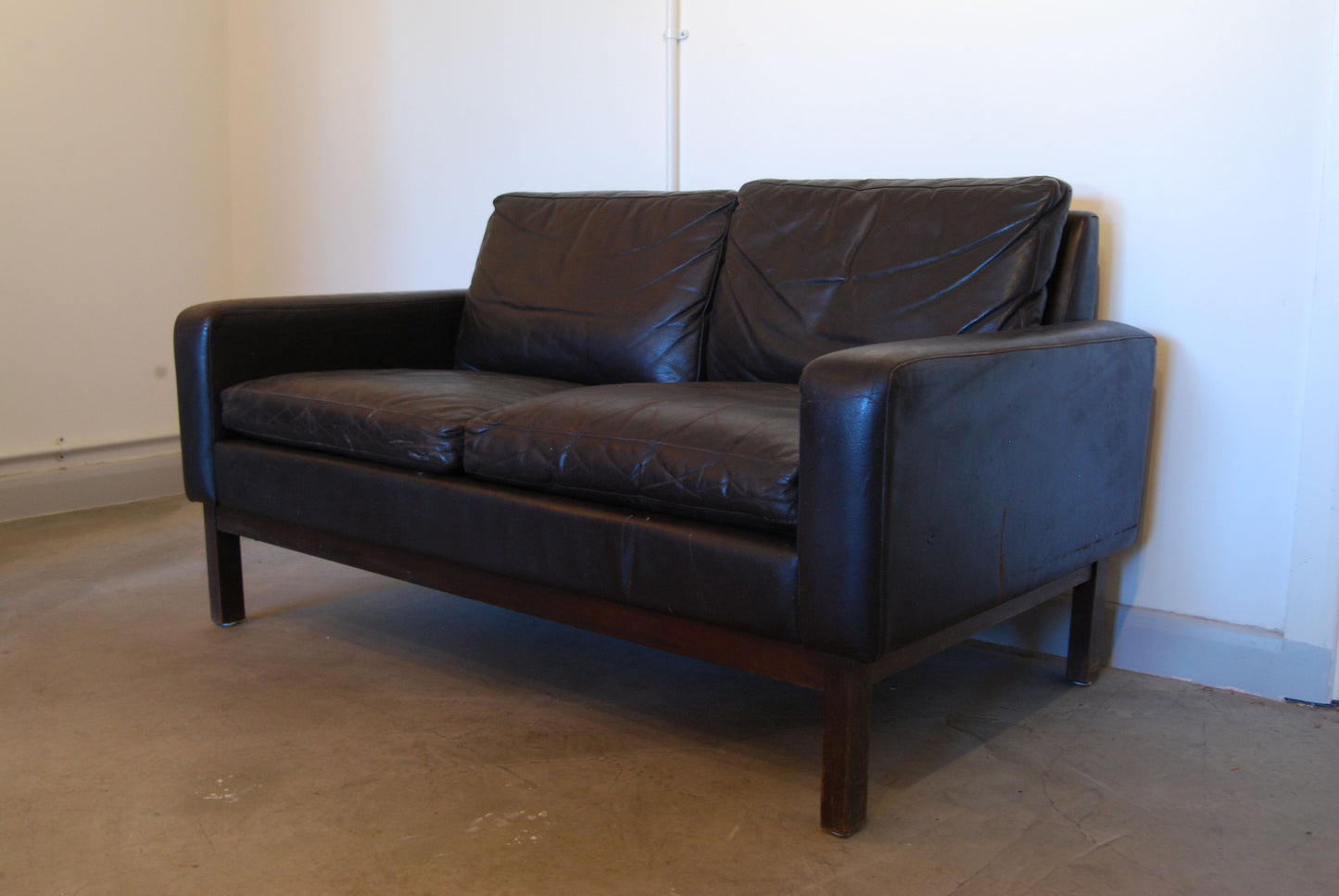 Two seat leather sofa no. 1