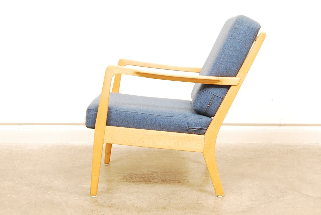 Beech-framed lounge chair