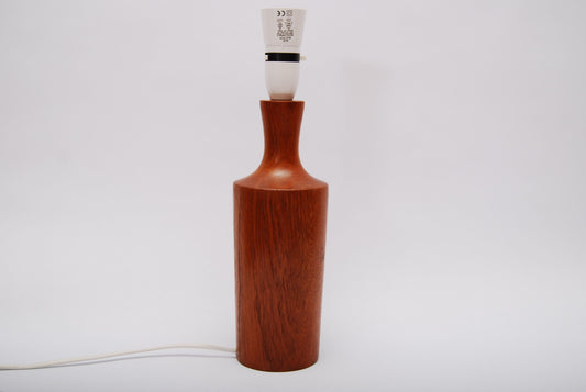 Turned teak table lamp