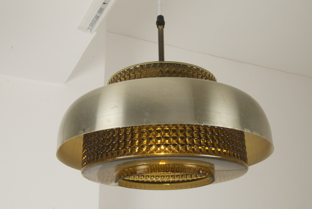 Brass / glass ceiling lamp