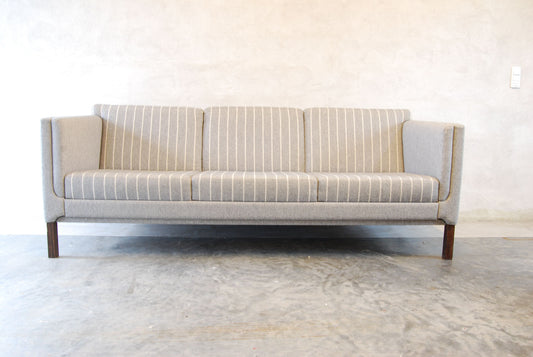 Three seater in gray/white stripes