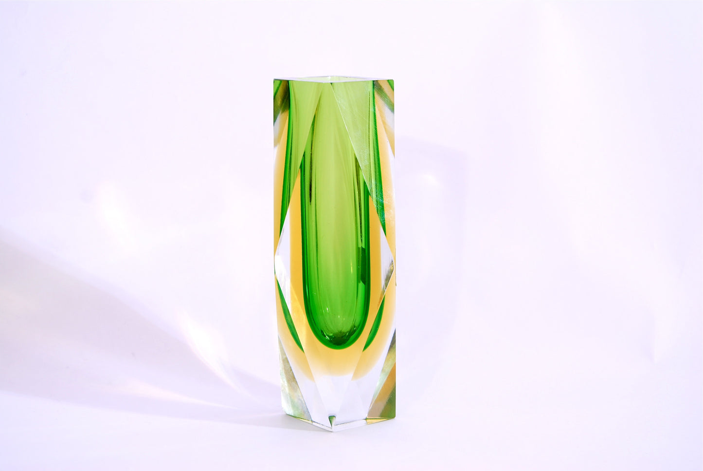 Diamond glass vase by Luigi Mandruzzaro