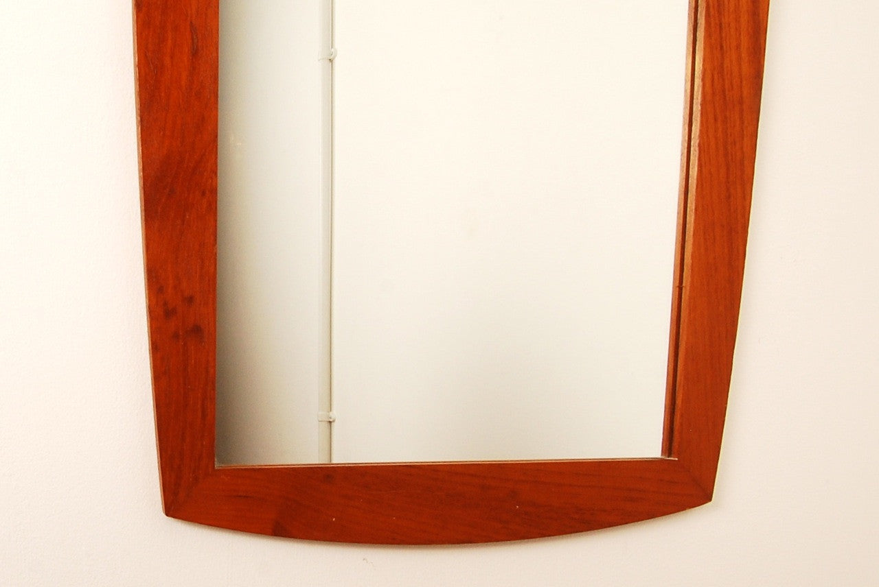 Narrow teak mirror