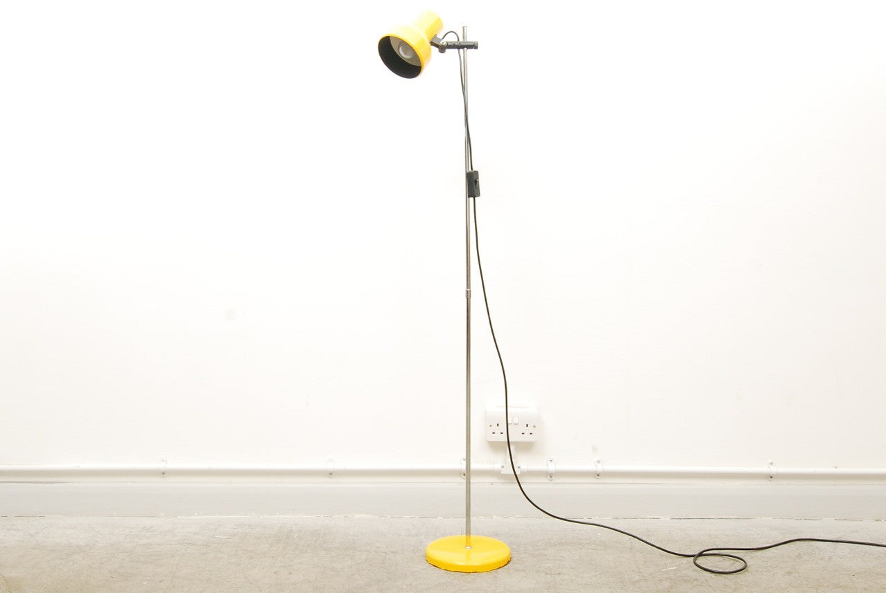 Floor lamp with yellow shade