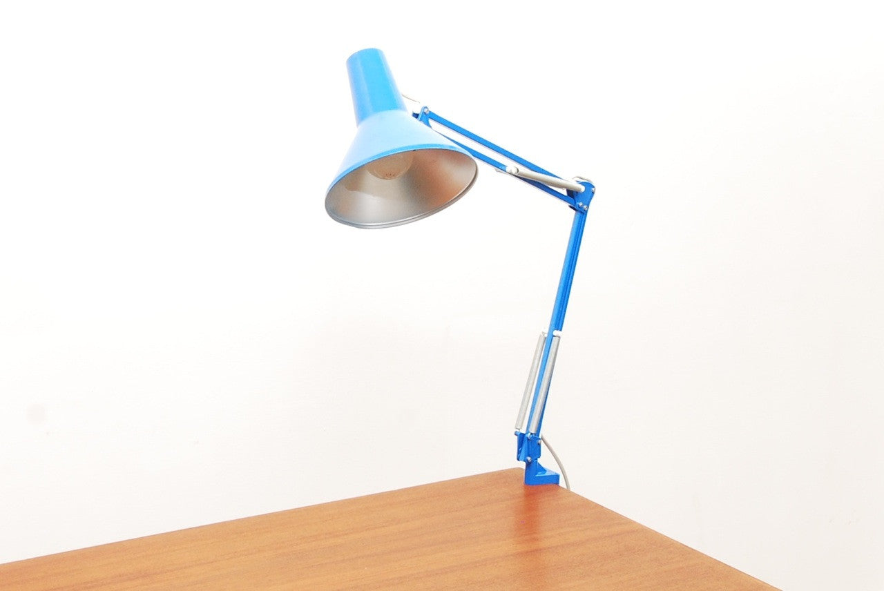 Blue anglepoise lamp by VDE