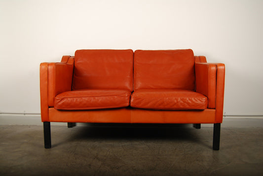 Leather two seater by G. Thams