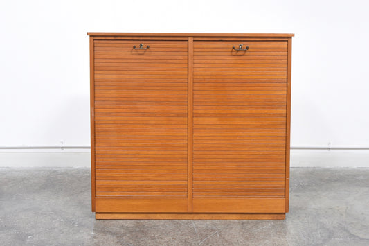 1950s beech filing cabinet