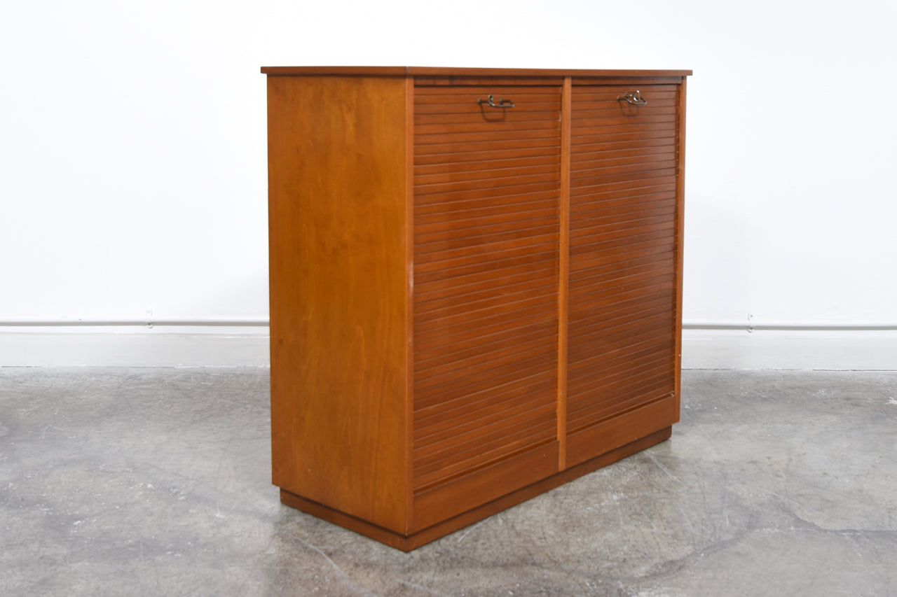 1950s beech filing cabinet