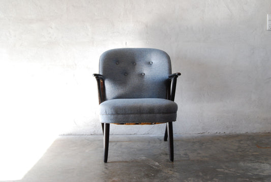 Lounge chair in ebonised beech