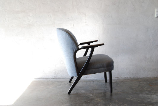 Lounge chair in ebonised beech