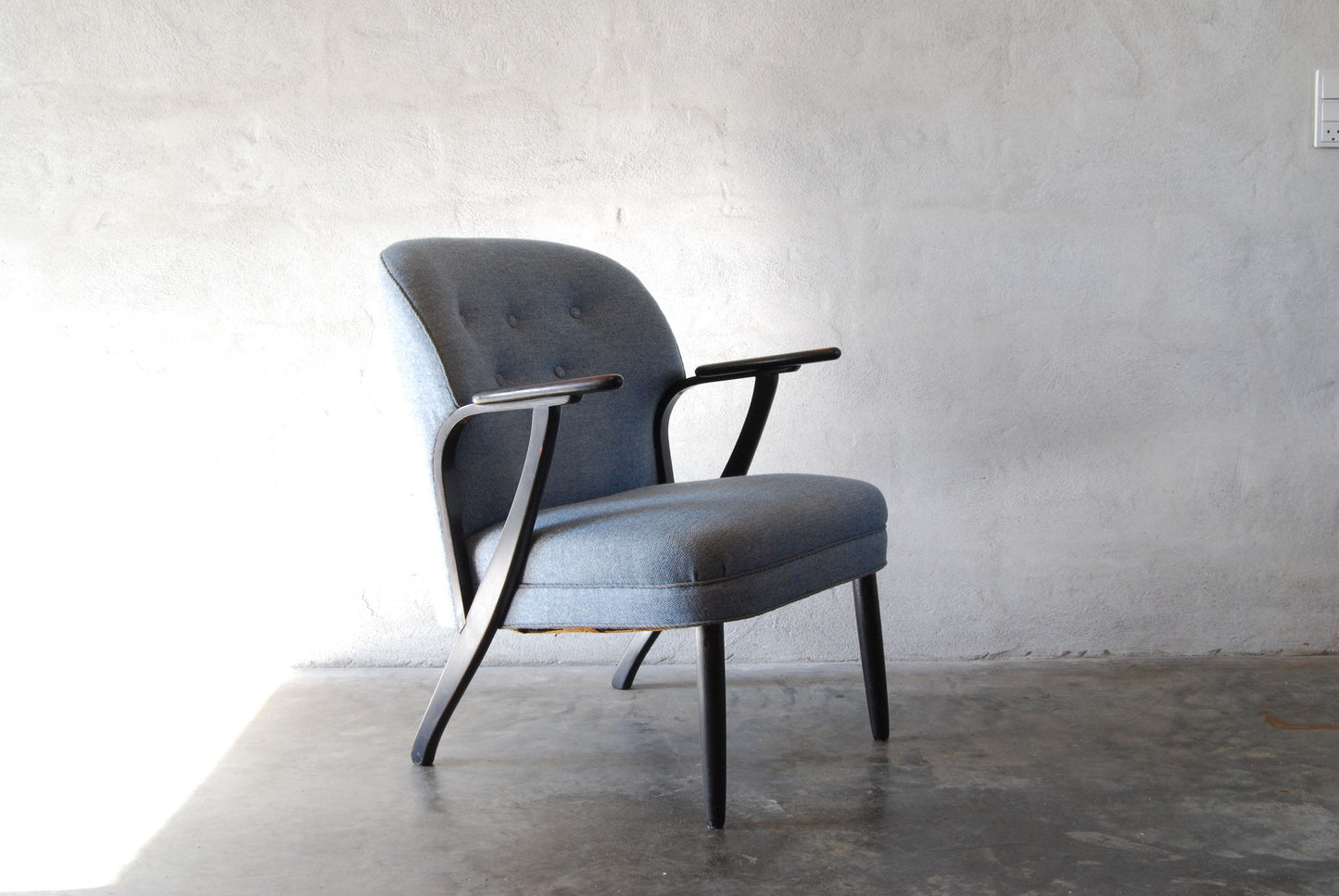 Lounge chair in ebonised beech