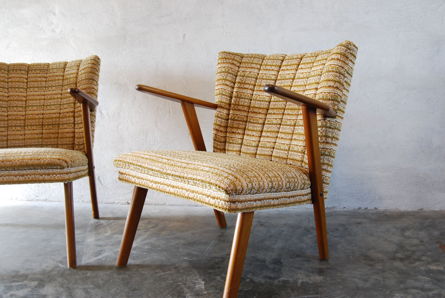 Pair of occasional chairs in beech