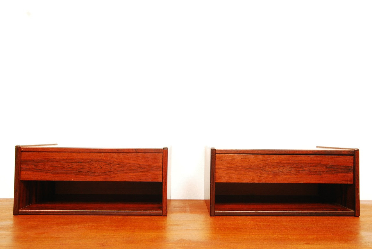 Pair of rosewood floating shelves