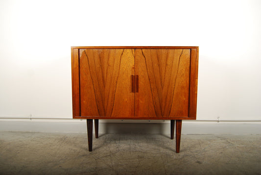 Rosewood short sideboard with tambour doors