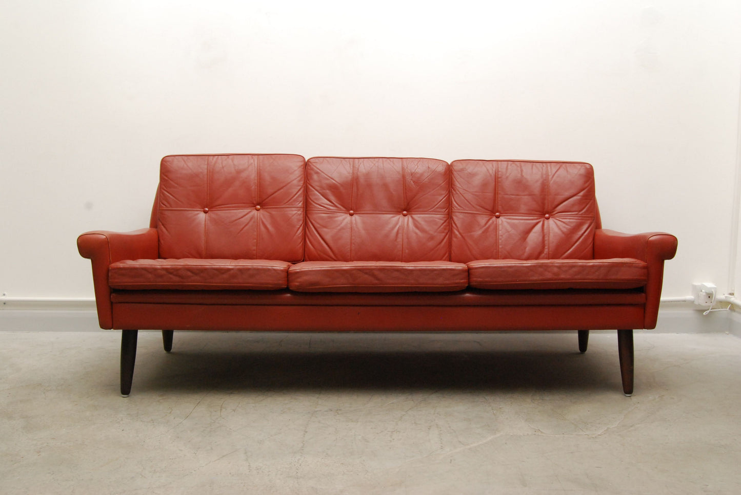 Three seat leather sofa by Skipper