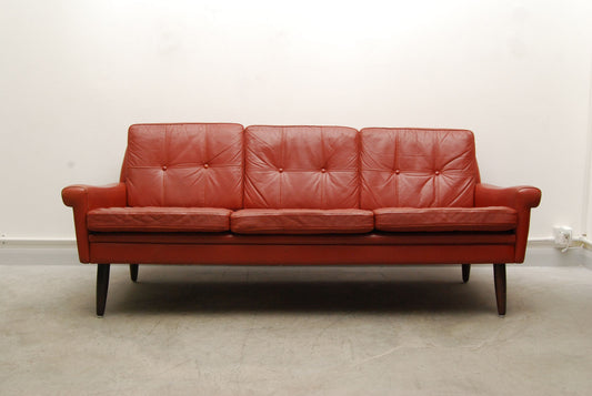 Three seat leather sofa by Skipper