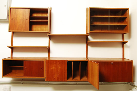 Teak shelving system by Preben Sorensen