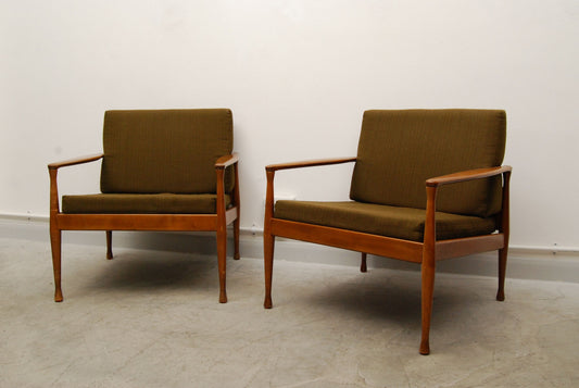 Pair of lowback lounge chairs