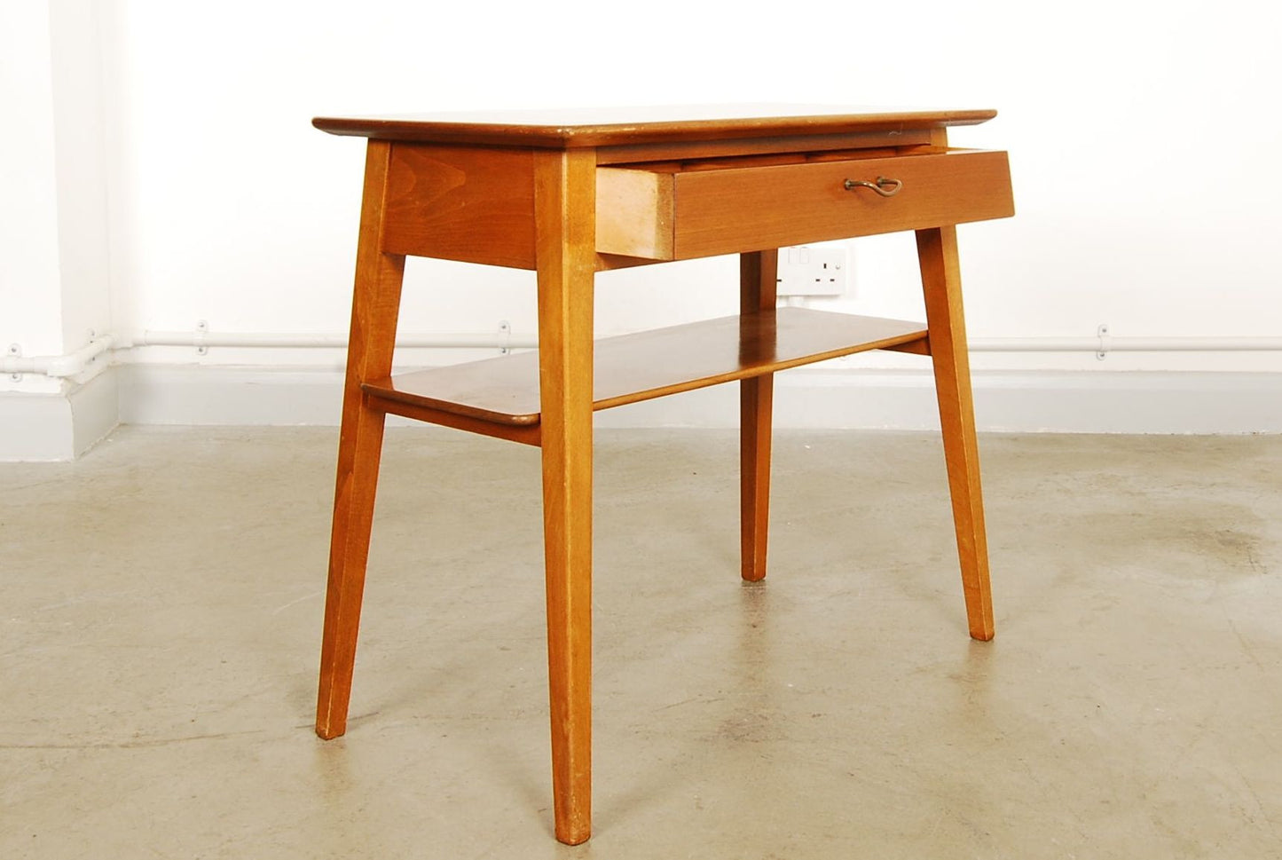 Walnut and beech bedside table