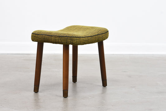 1950s Danish foot stool on beech legs