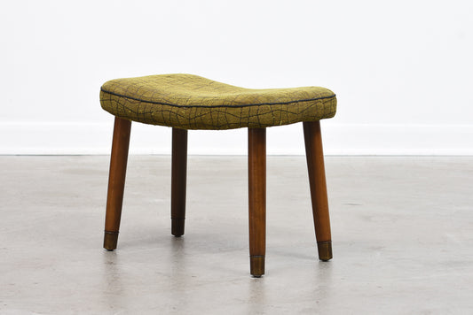 1950s Danish foot stool on beech legs