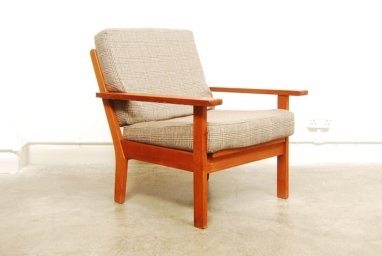 Pair of teak lounge chairs