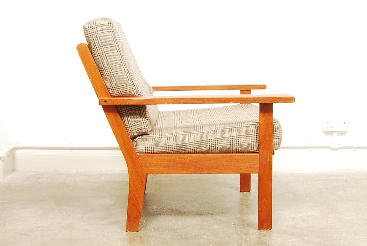 Pair of teak lounge chairs