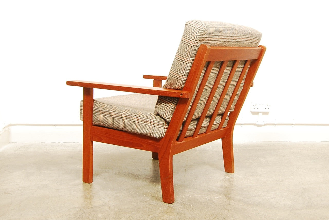 Pair of teak lounge chairs