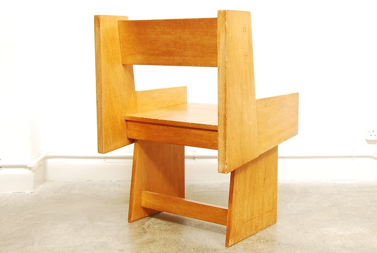 Angular oak chair