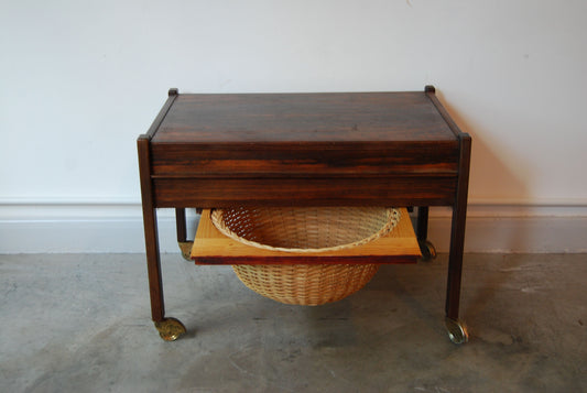 Rosewood sewing trolley