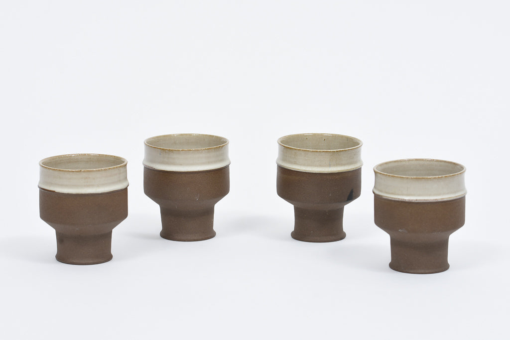 Set of stoneware ceramic cups