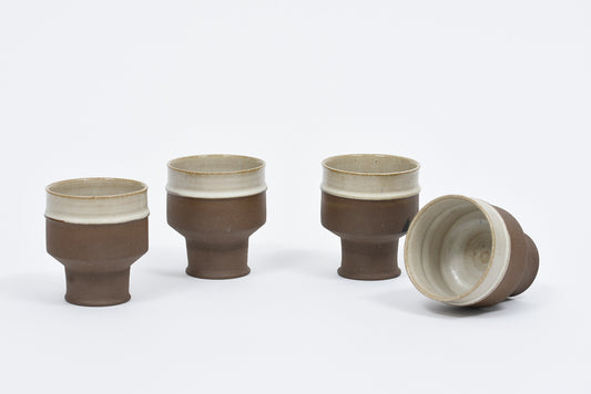 Set of stoneware ceramic cups