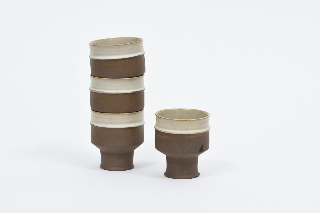 Set of stoneware ceramic cups