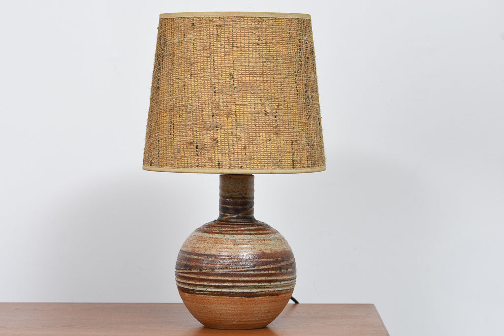 Vintage ceramic table lamp with shade