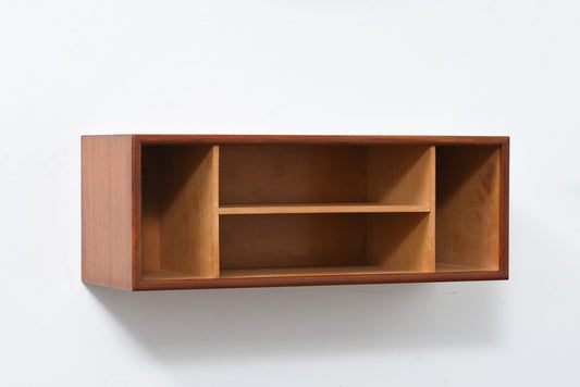 1960s teak + beech wall shelf