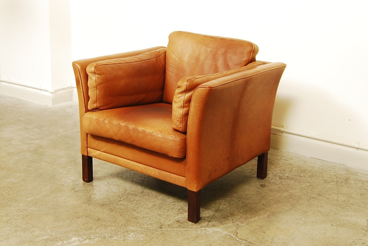 Buffalo leather club chair