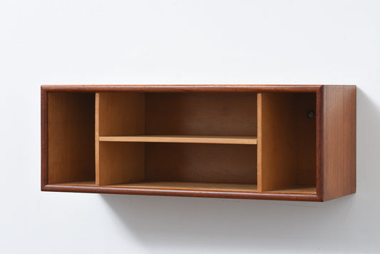 1960s teak + beech wall shelf