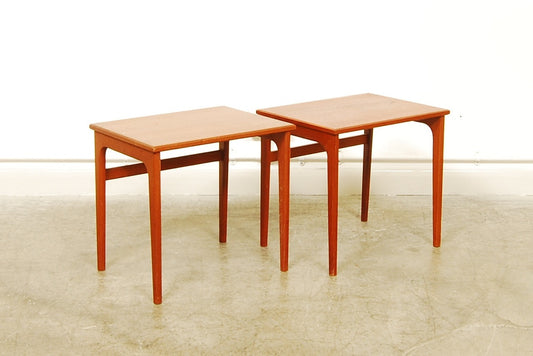 Pair of matching side tables in teak