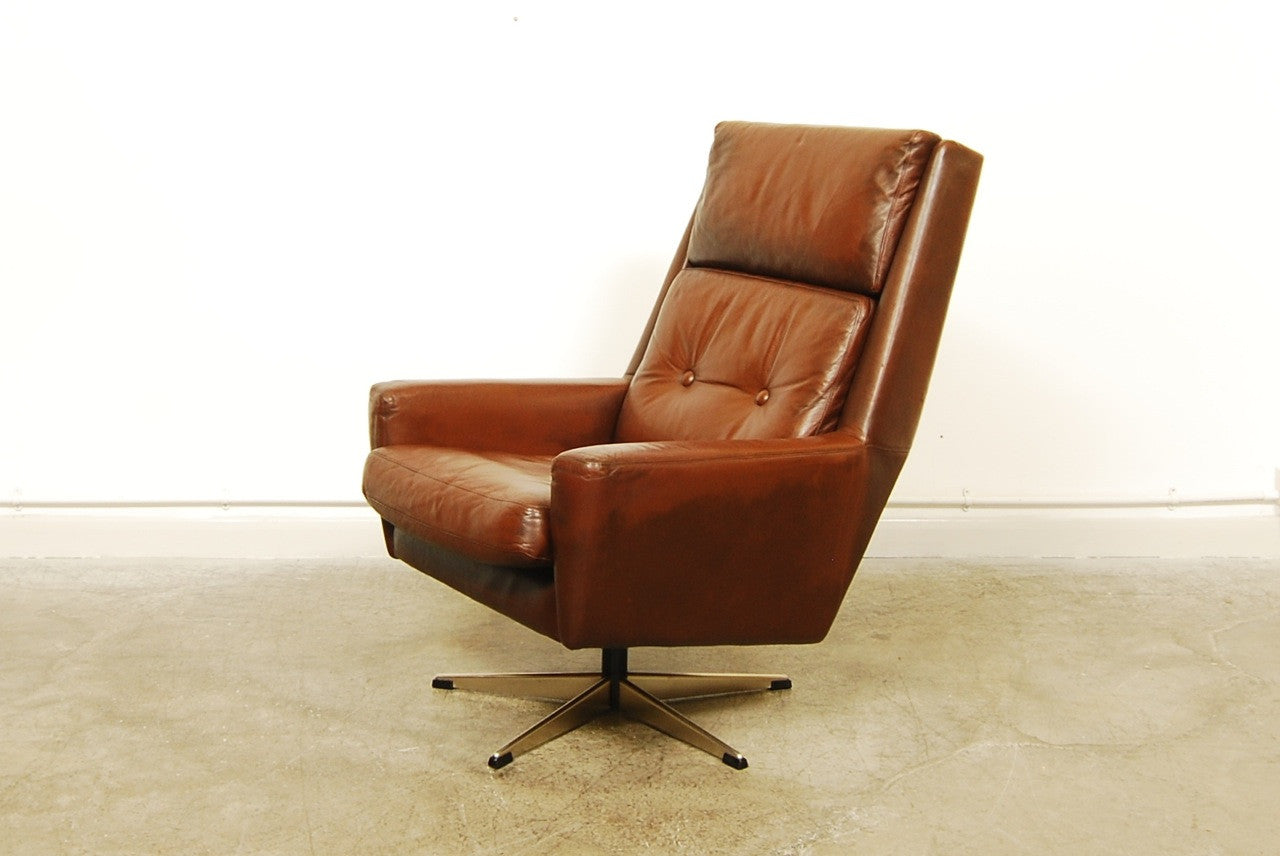 High back chocolate brown lounger