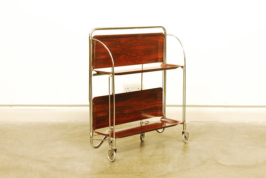 Folding rosewood tray trolley by Gerlinol