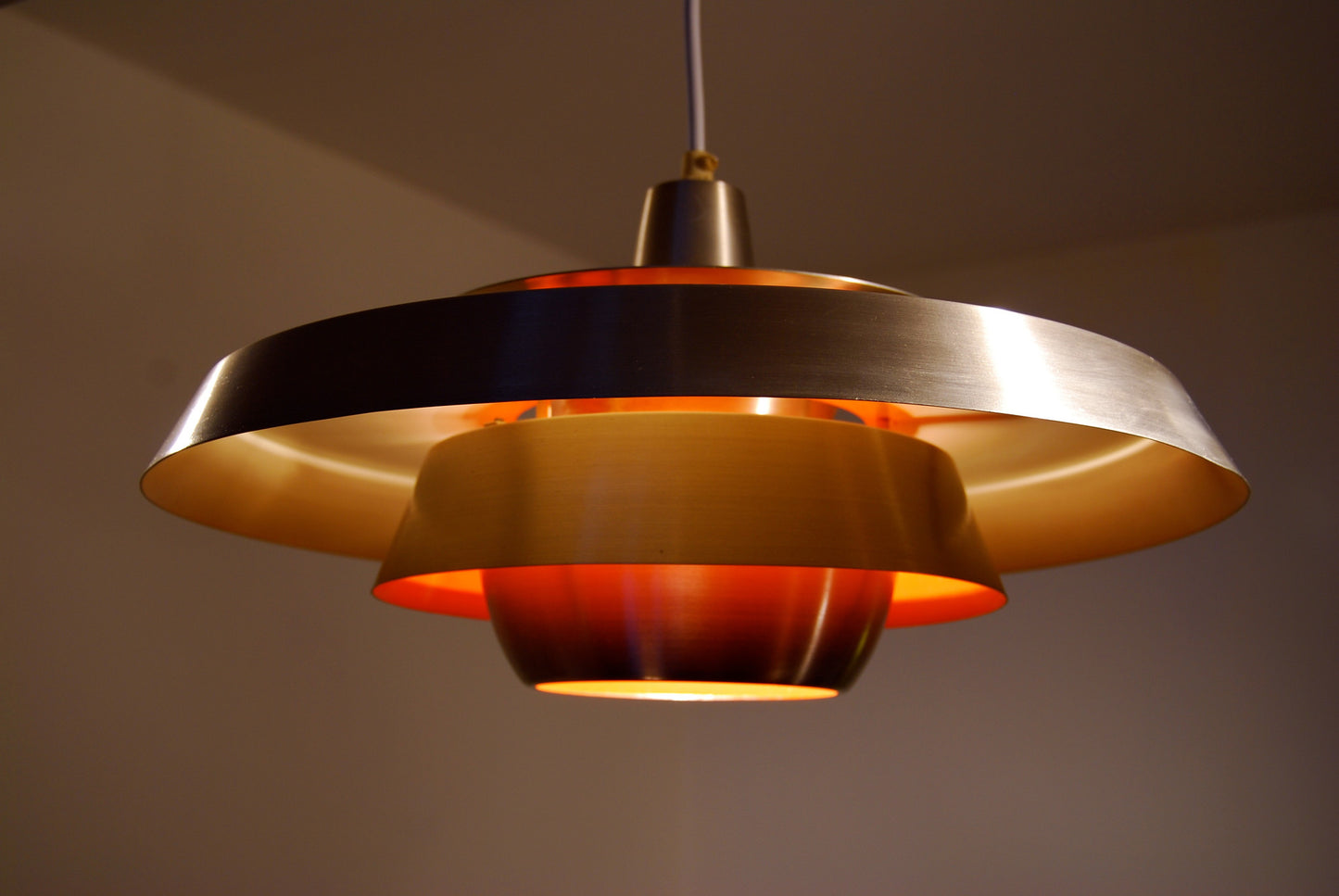 Chrome/Orange ceiling lamp
