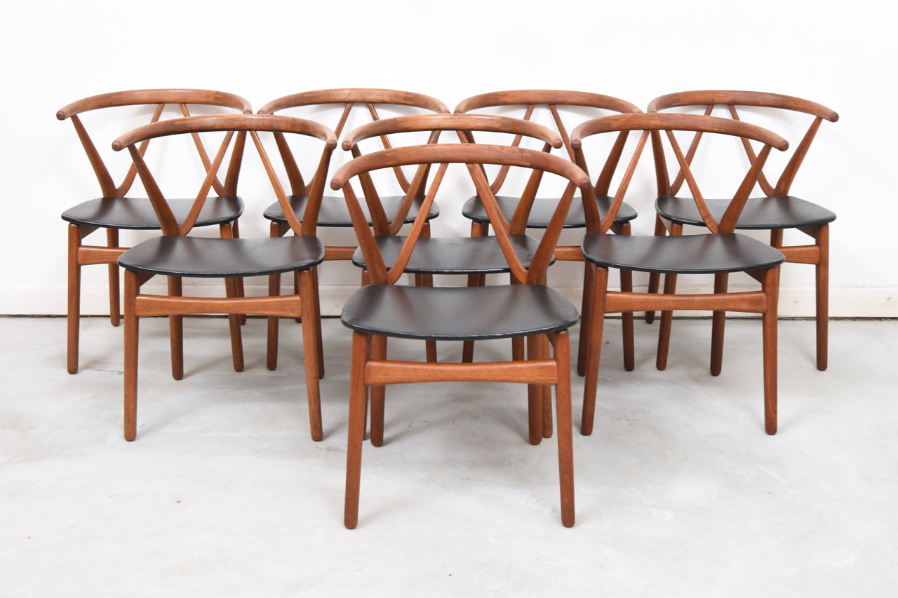 Six available: Model 225 dining chair by Henning Kjærnulf