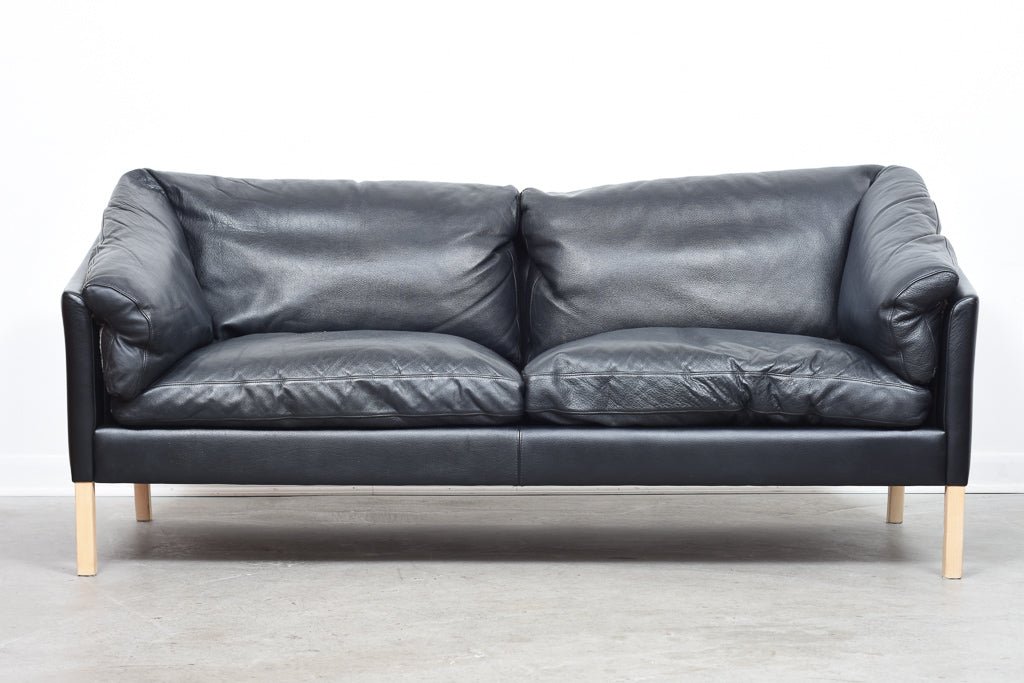 Two and a half seat leather sofa by Stouby