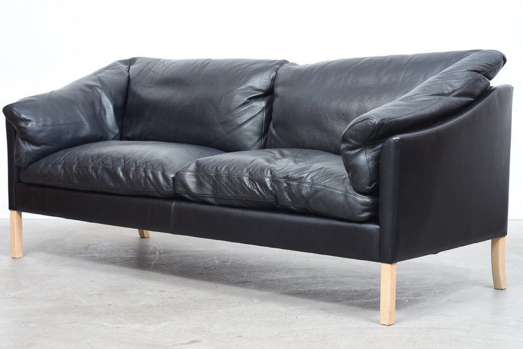 Two and a half seat leather sofa by Stouby