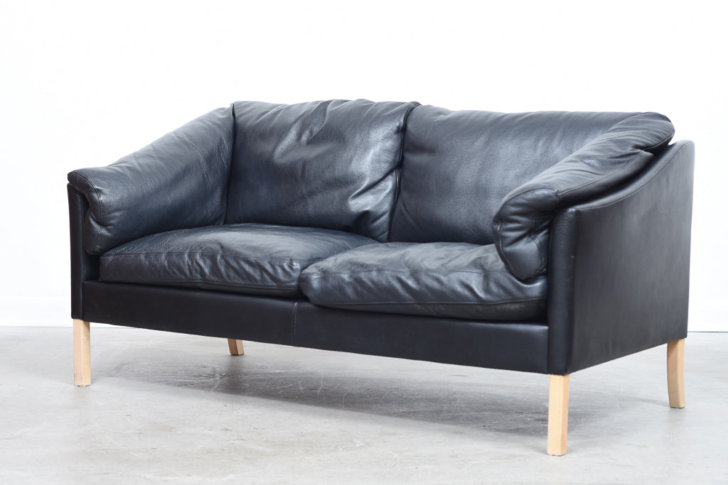 Two seat leather sofa by Stouby