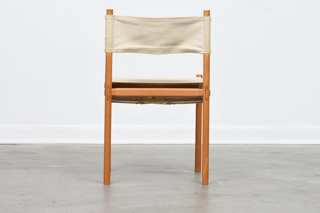 1970s beech and canvas chair