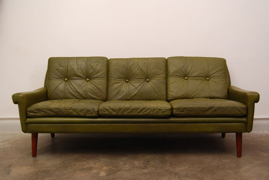 Three seat leather sofa by Skipper