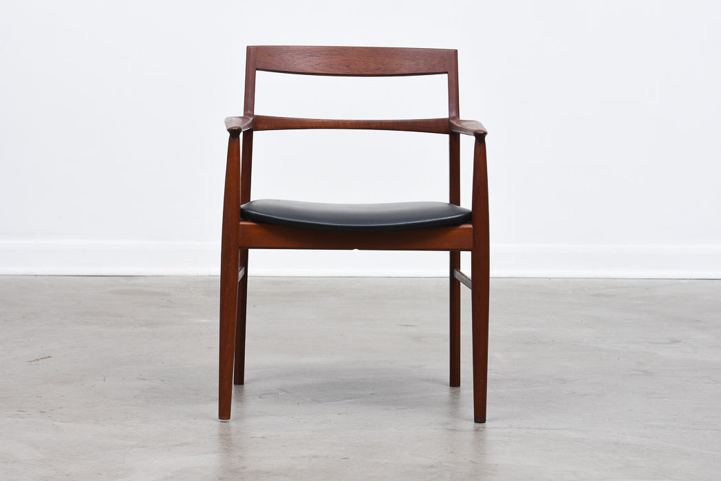 Teak + leather armchair by Henning Kjærnulf