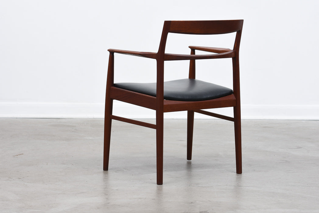 Teak + leather armchair by Henning Kjærnulf