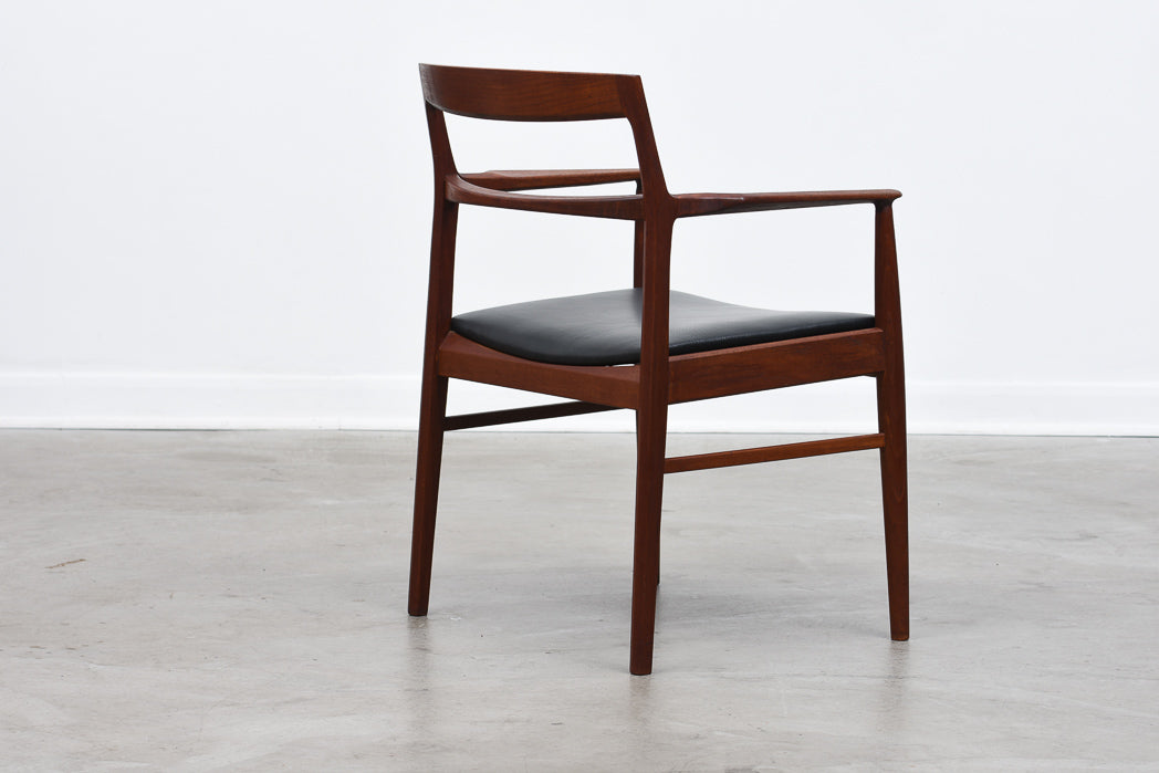 Teak + leather armchair by Henning Kjærnulf